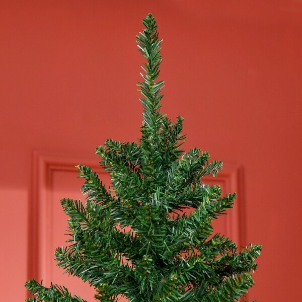 7' Tall Unlit Slim Fir Artificial Christmas Tree with Realistic Branches