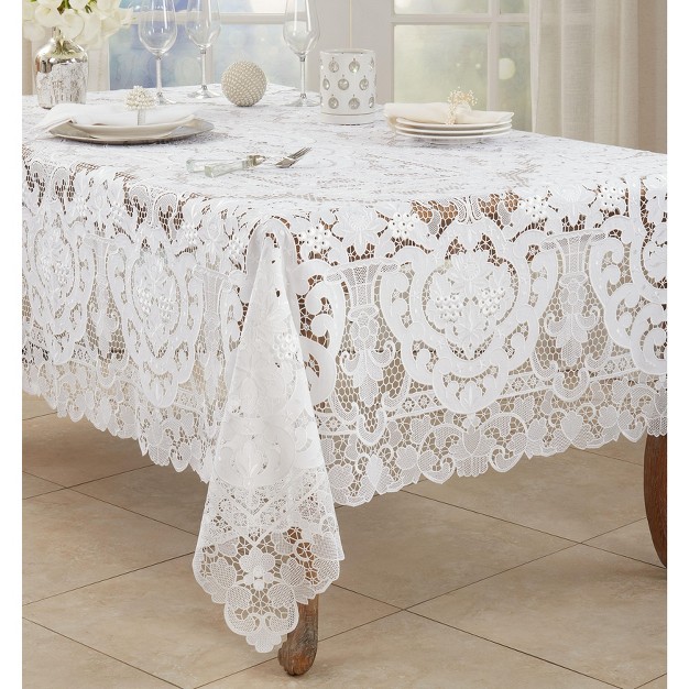 Saro Lifestyle Lace Design Elegant Tablecloth