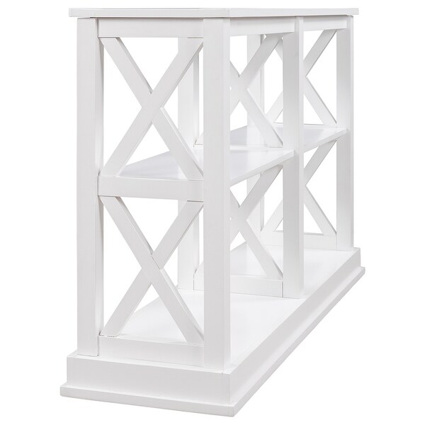 Console Table with 3-Tier Open Storage Spaces and 