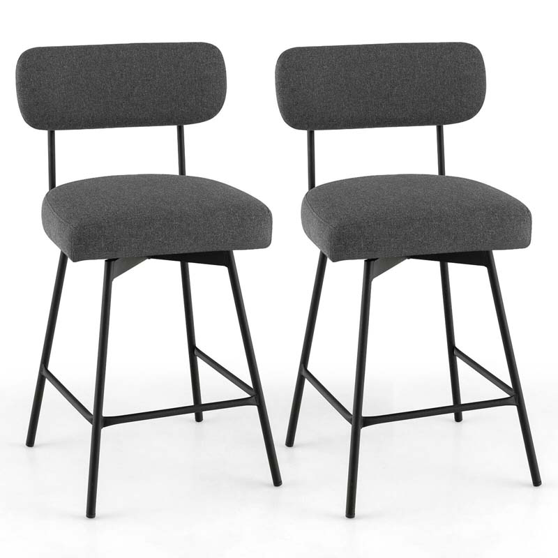 2 Pcs 360° Swivel Bar Stools 25