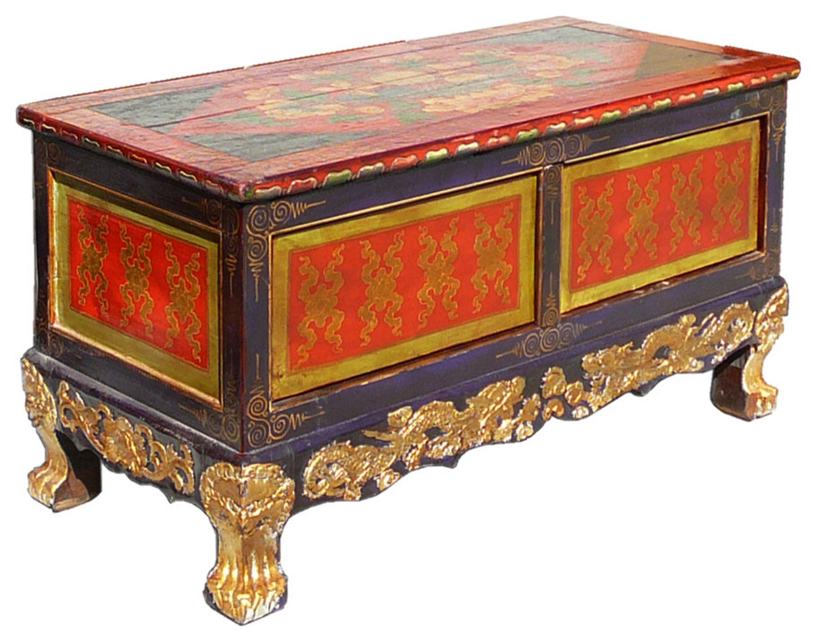 Chinese Tibetan Golden Craw Legs Low Coffee Table Hcs975   Asian   Coffee Tables   by Golden Lotus Antiques  Houzz