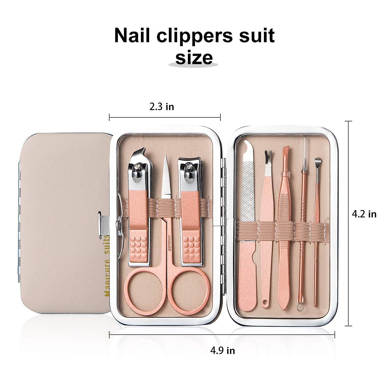 Manicure Set Nail Clippers Pedicure Kit Stainless Steel Toenail Clippers Kit， Men And Women Professional Fingernails Grooming Kits， Nail Care Tools Wi