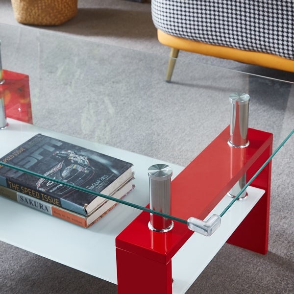 Rectangle Coffee Table with Storage Shelf