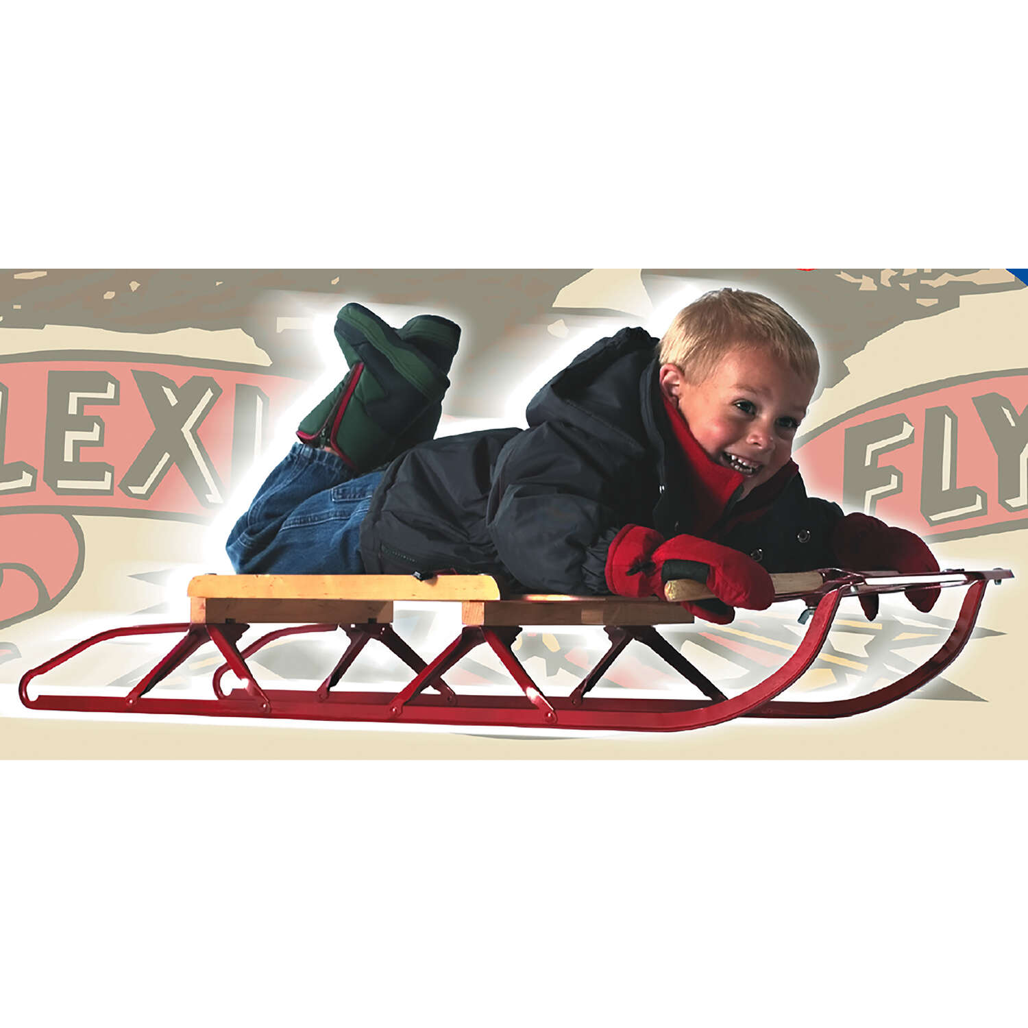 Flexible Flyer Steel Runner Wood Sled 48 in. L