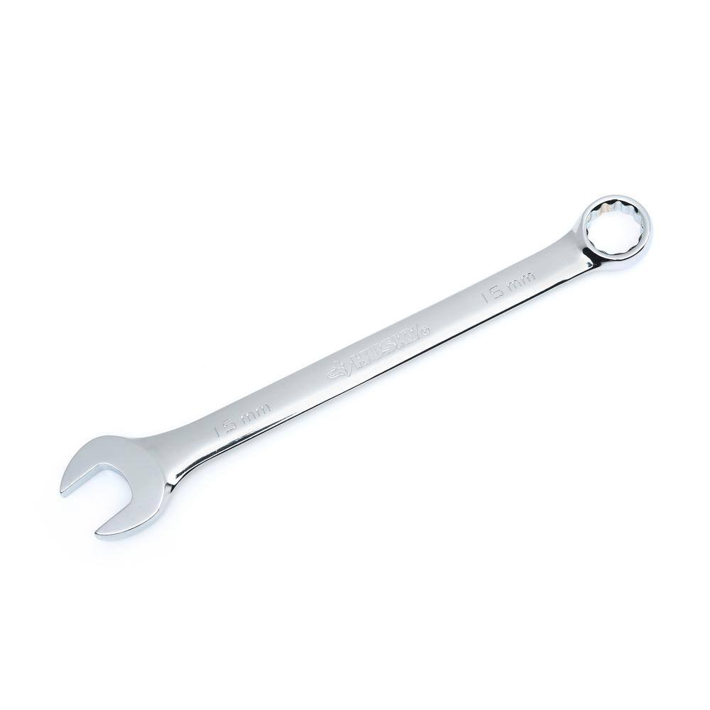 Husky 15 mm 12-Point Metric Full Polish Combination Wrench HCW15MM-05