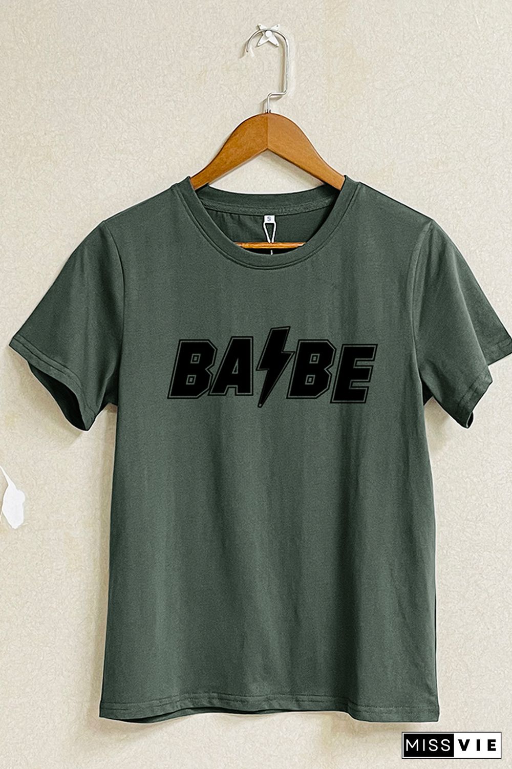 BABE Print Graphic Tees for Women Wholesale Short Sleeve T shirts Top