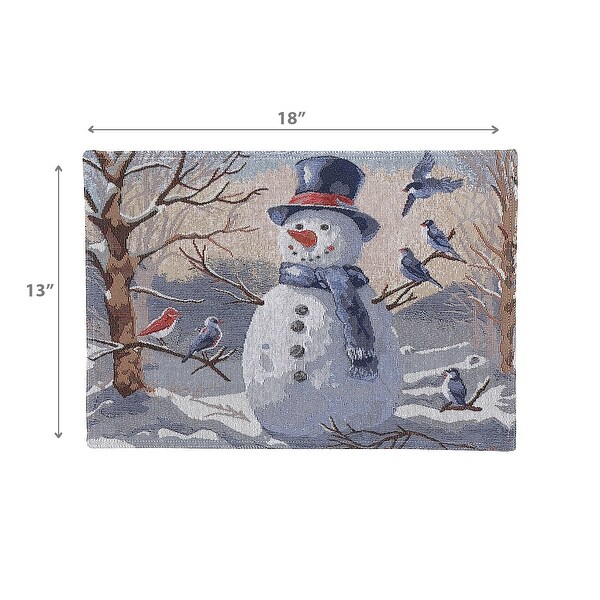 Tapestry Placemat Snowman 13 X 18