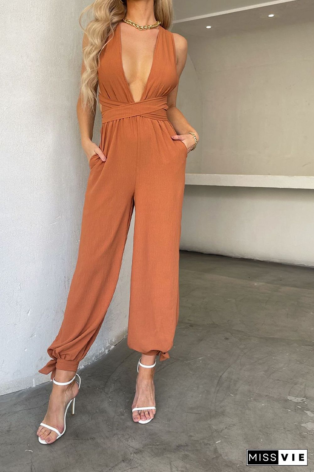 Sexy Backless Hollow Out Jumpsuit Wholesale