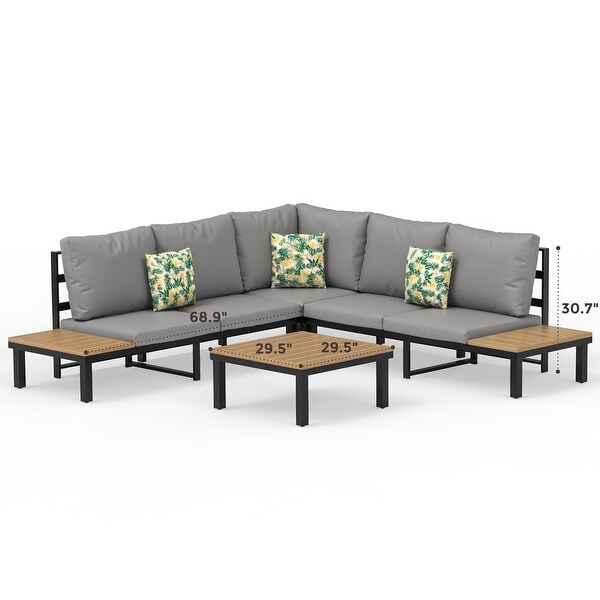 Outdoor Patio Furniture LShaped 4Piece Sectional Sofa Set