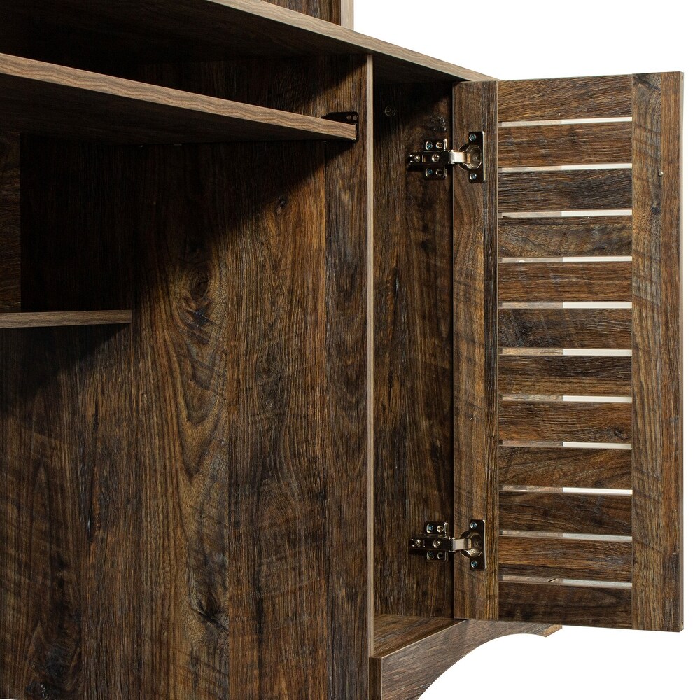 Home Office Wood Computer Desk with Hutch