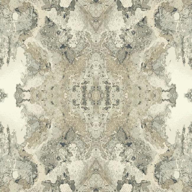 Sample Inner Beauty Wallpaper in Grey from the Botanical Dreams Collection