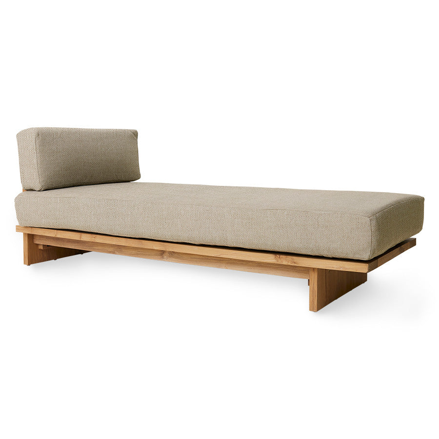 Outdoor daybed teak wood natural