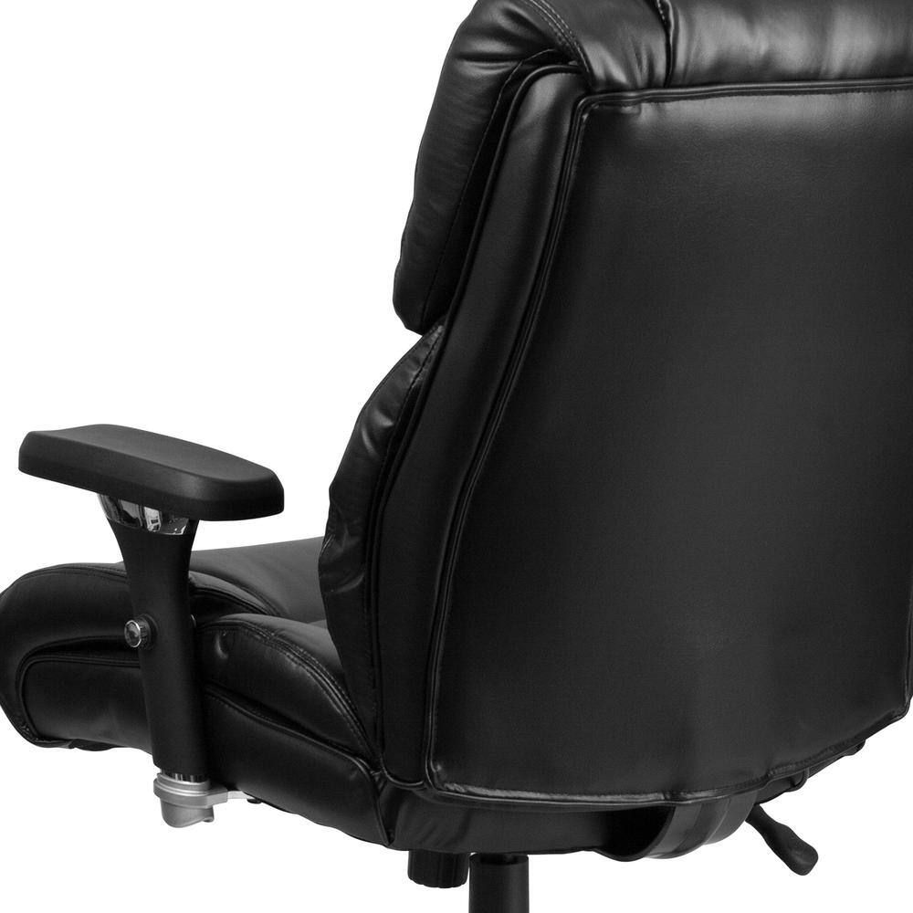 Flash Furniture Hercules Faux Leather High Back Executive Office Chair in Black Leather with Arms GO2149LEA