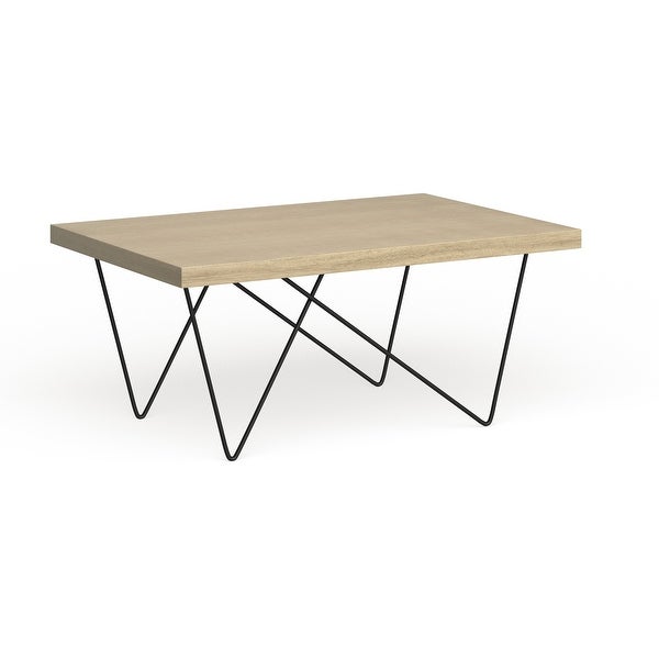 SAFAVIEH Mid-Century Modern Amos Light Grey / Black Coffee Table - 35.4