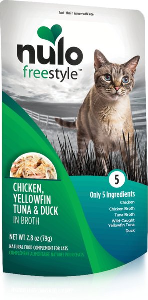 Nulo FreeStyle Chicken， Yellowfin Tuna and Duck in Broth Cat Food Topper