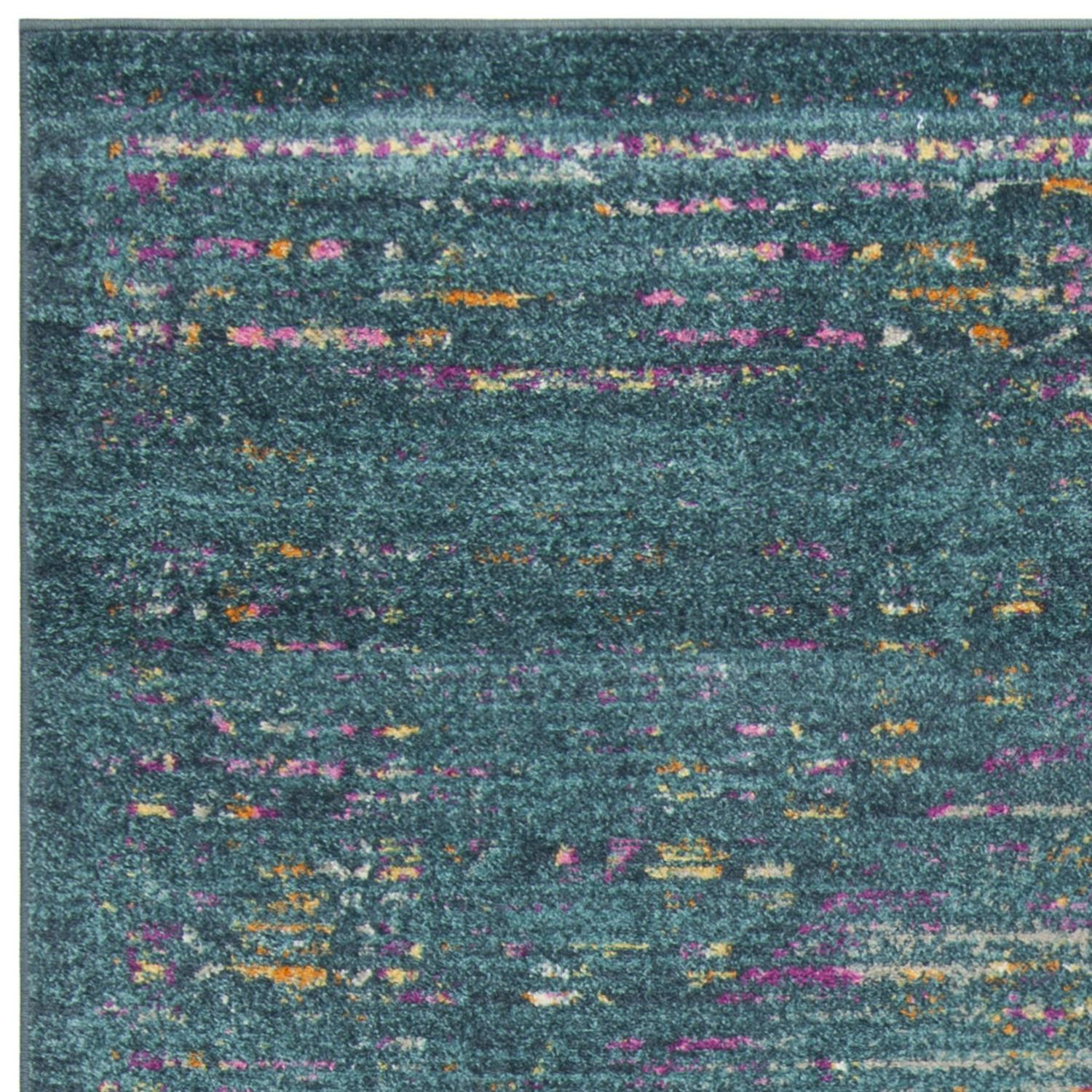 SAFAVIEH Madison Gabriel Traditional Area Rug， Blue/Fuchsia， 51 x 76