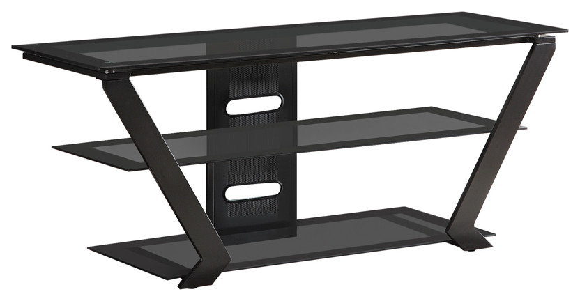 Donlyn 2 tier TV Console Black   Modern   Entertainment Centers And Tv Stands   by Modon  Houzz