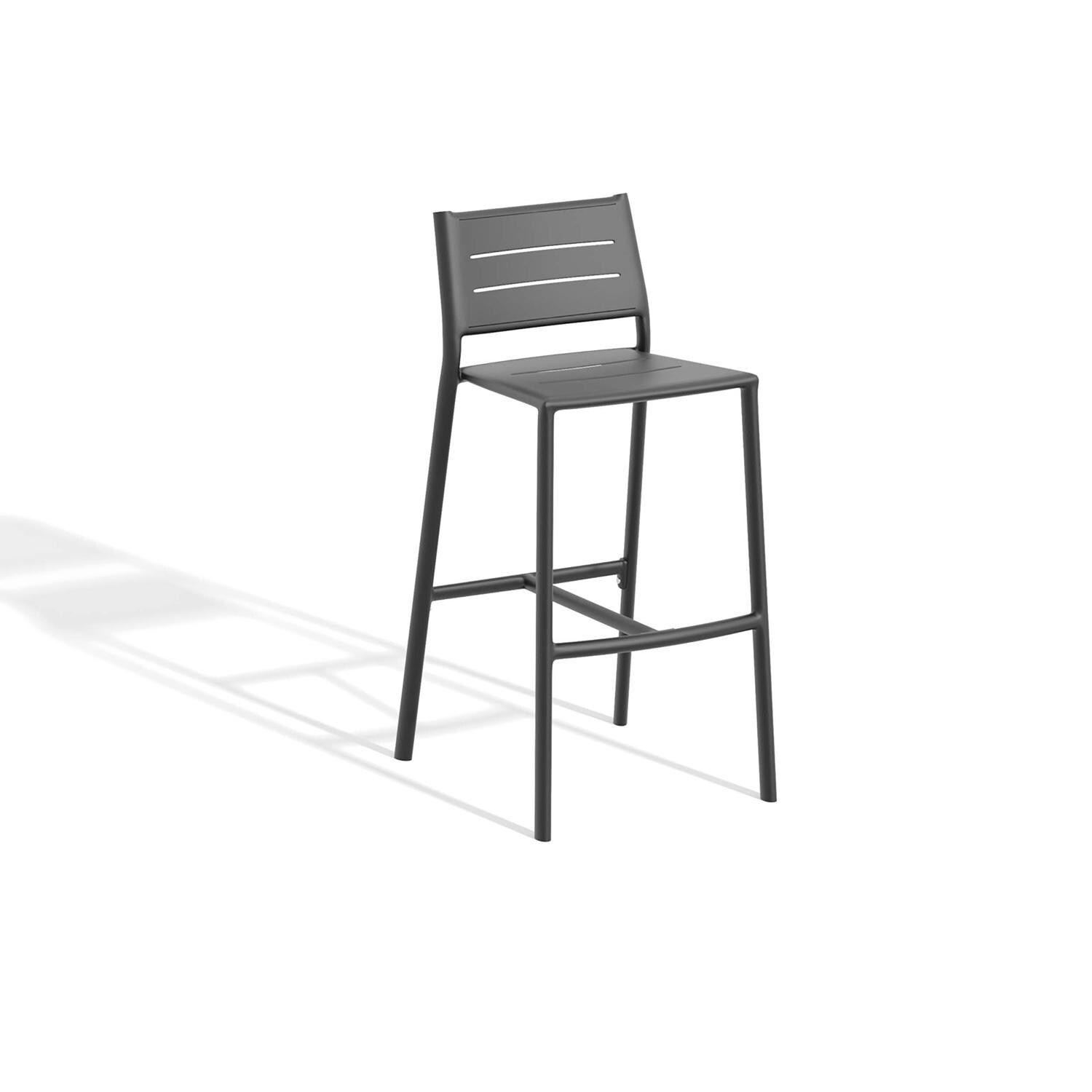 Eiland Aluminum Bar Stool in Carbon By Oxford Garden