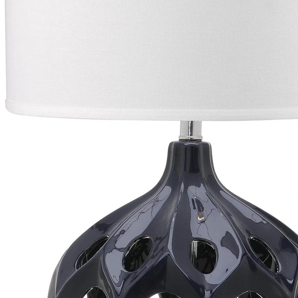 SAFAVIEH Lighting 29-inch Navy Regina Ceramic Table Lamp - 16