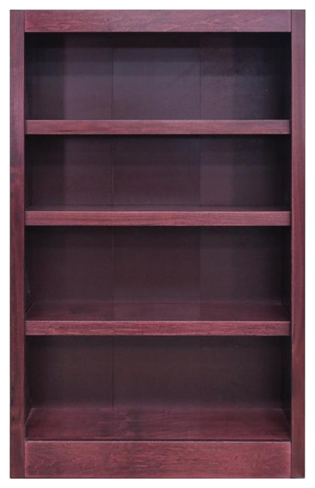 Bowery Hill Traditional 48 quotTall 4 Shelf Wood Bookcase in Cherry   Transitional   Bookcases   by Homesquare  Houzz