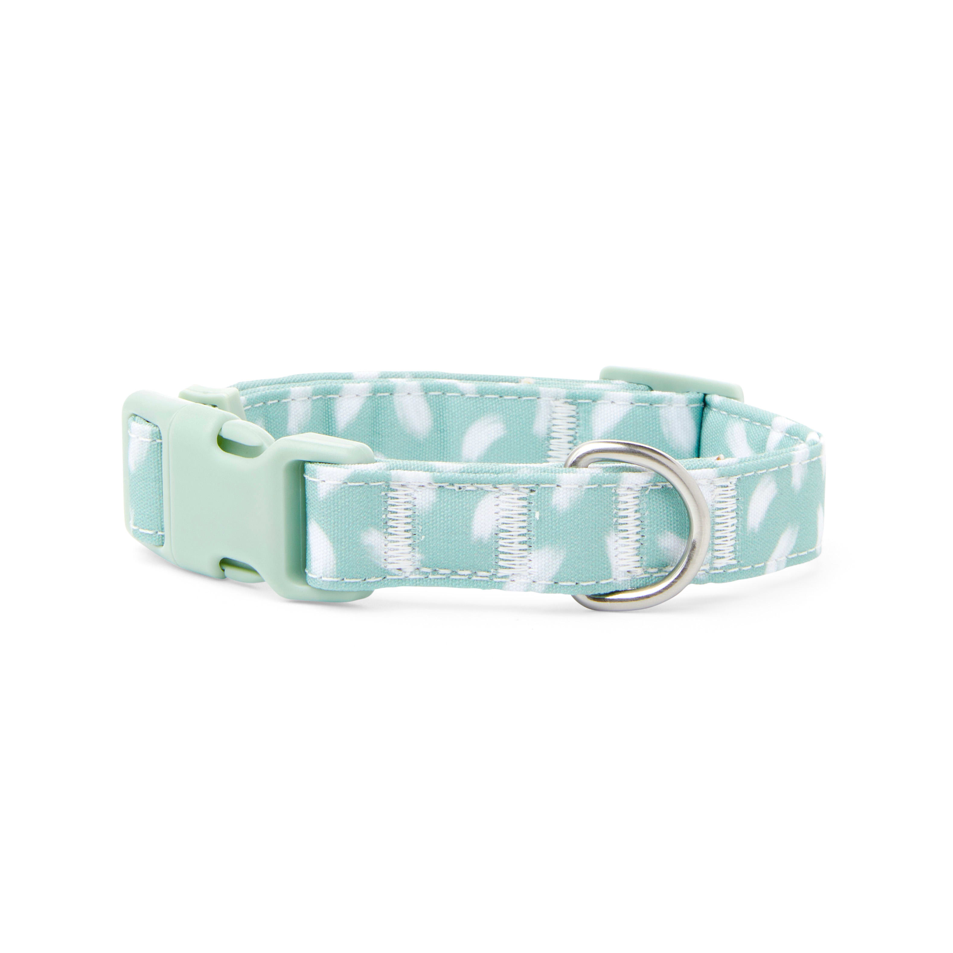 YOULY The Artist Green  White Brushstroke-Print Dog Collar， Small