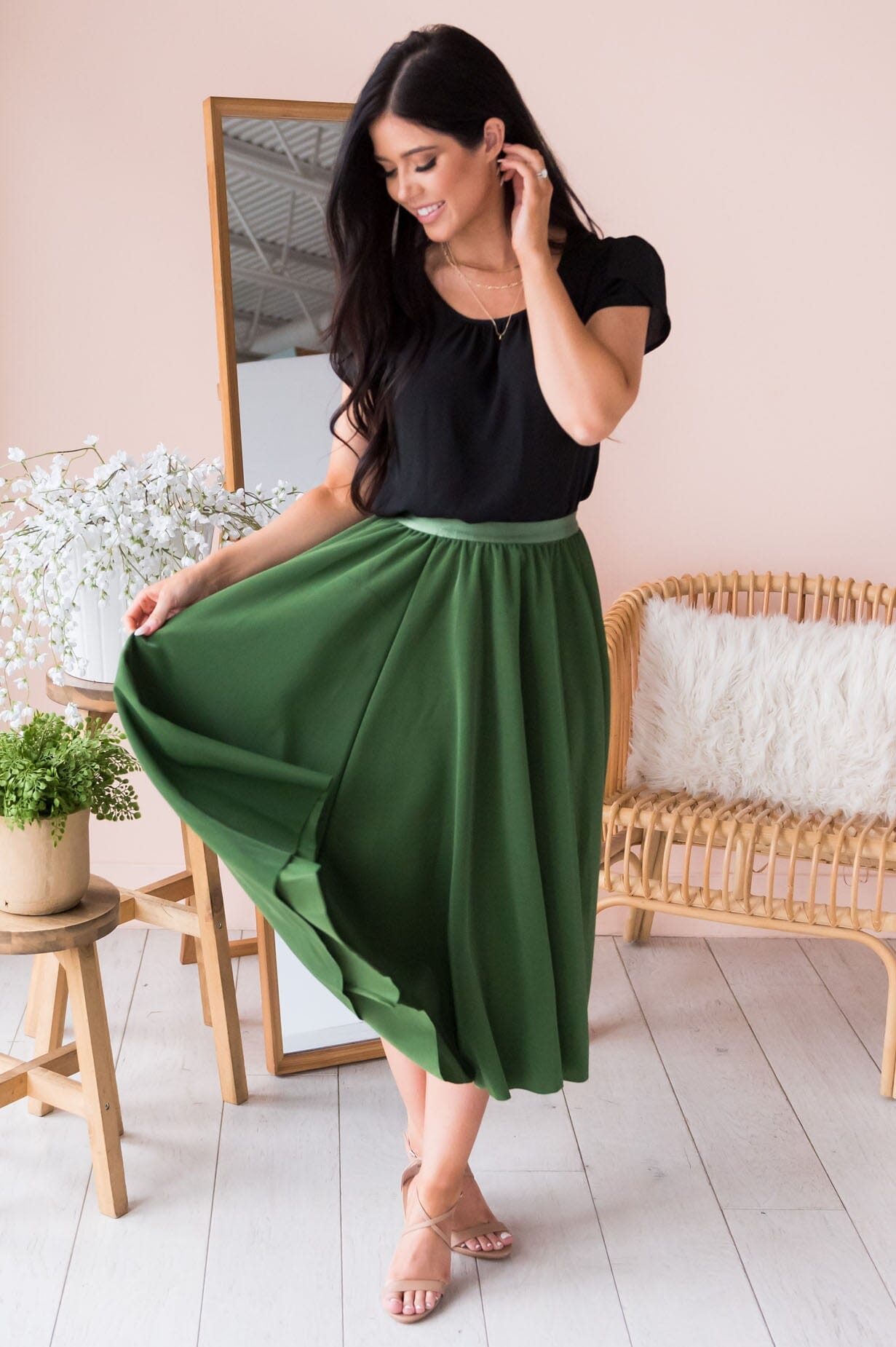 Full Of Charm Modest Circle Skirt