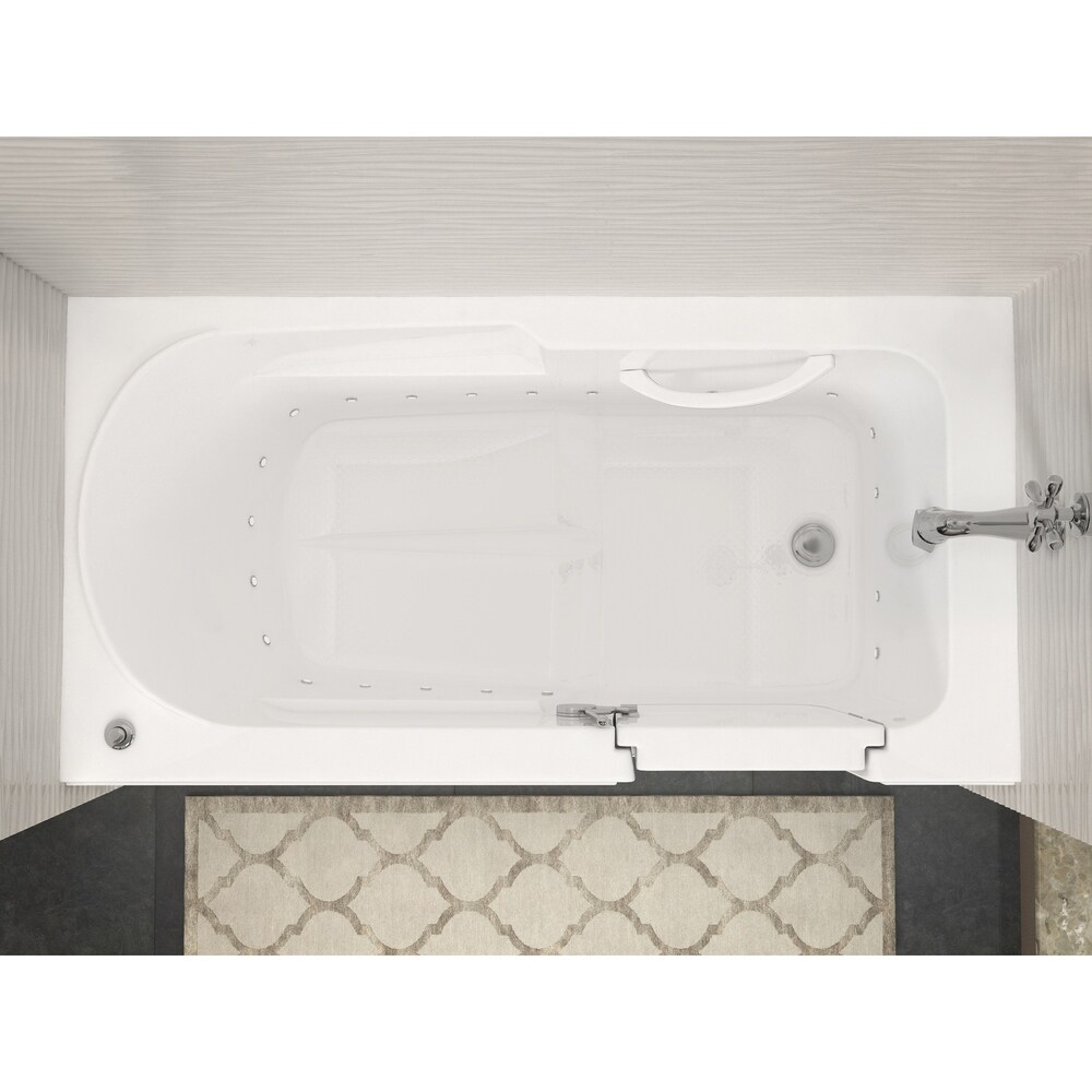 MediTub Step In 30x60 inch Right Drain White Air Jetted Step In Bathtub