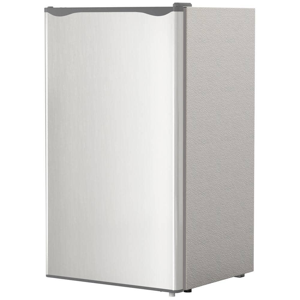 Edendirect 32 cu ft Mini Compact Fridge in Silver with Freezer with 5 Settings Temperature Adjustable