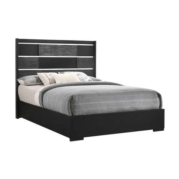 Terrence Black 2-piece Geometric Queen Bedroom Set with Dresser - - 35028992