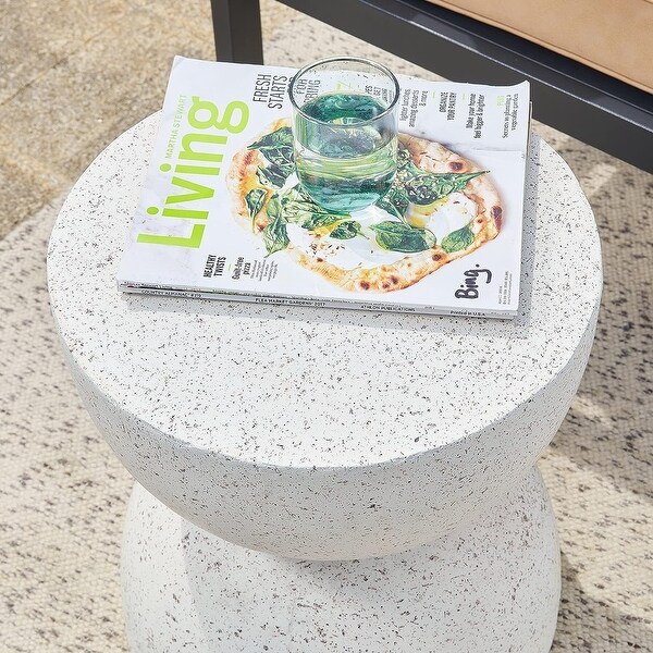 Patio Sturdy Faux Terrazzo Garden Stool Side Table Plant Table