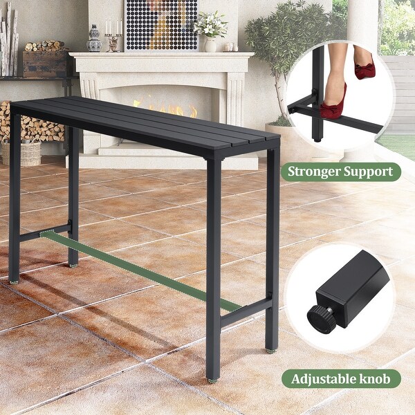 VredHom Outdoor Bar Table Rectangular Pub Table