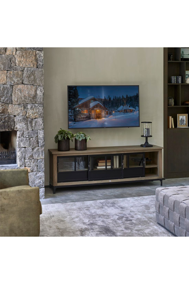 Ash Wood TV Cabinet  Rivièra Maison The Hoxton   Industrial   Entertainment Centers And Tv Stands   by Oroa   Distinctive Furniture  Houzz