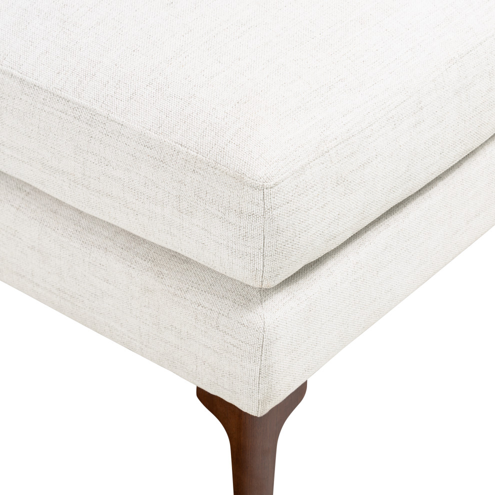 Poly and Bark Mateo Fabric Ottoman in Seashell White   Contemporary   Footstools And Ottomans   by Edgemod Furniture  Houzz