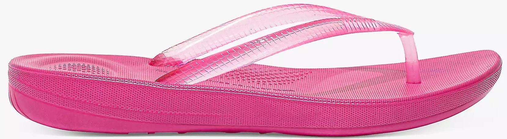 Fitflop iQushion Transperent Fuchsia Rose Womens Beach Flip Flops