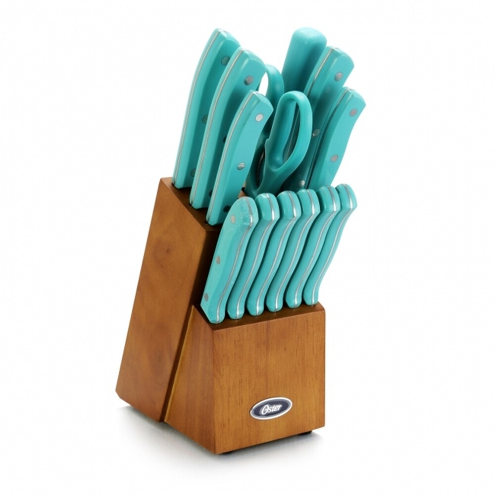 14 Piece Lightweight Stainless Steel Cutlery Set with Teal