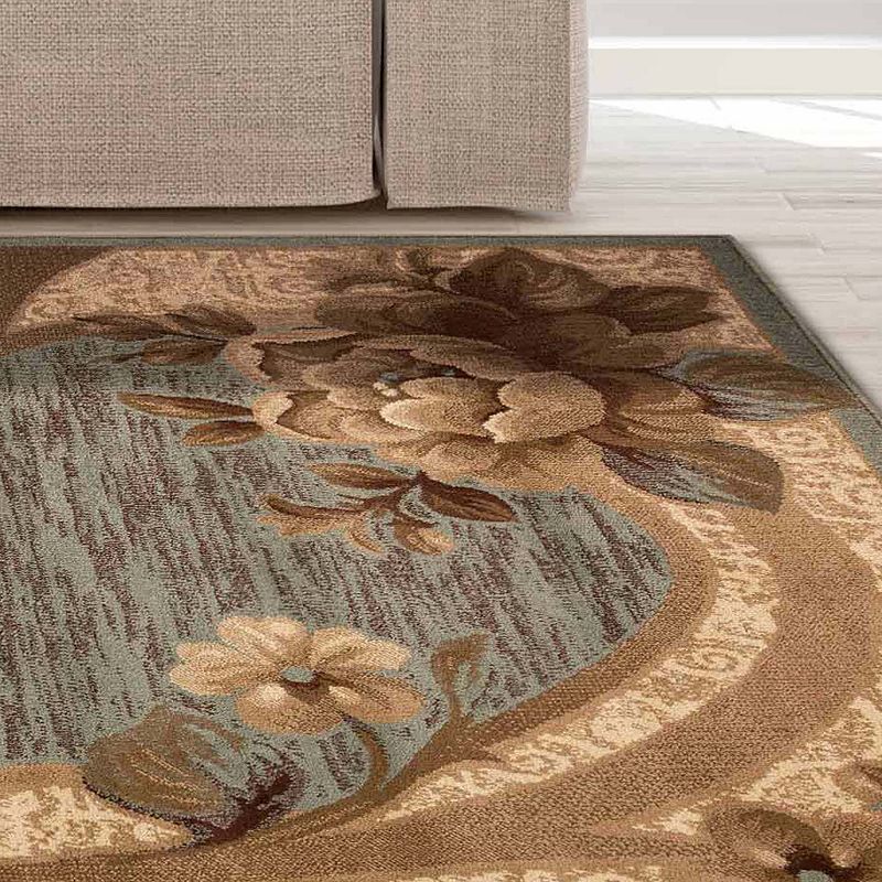 SUPERIOR Traditional Oversized Floral Border Power-Loomed Indoor Area Rug or Runner