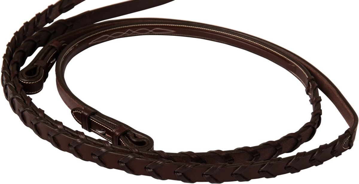 Huntley Equestrian Sedgwick Fancy Stitched Square Raised Laced Horse Reins