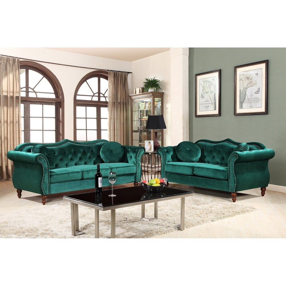 Bellbrook Nailhead Chesterfield Sofa Set