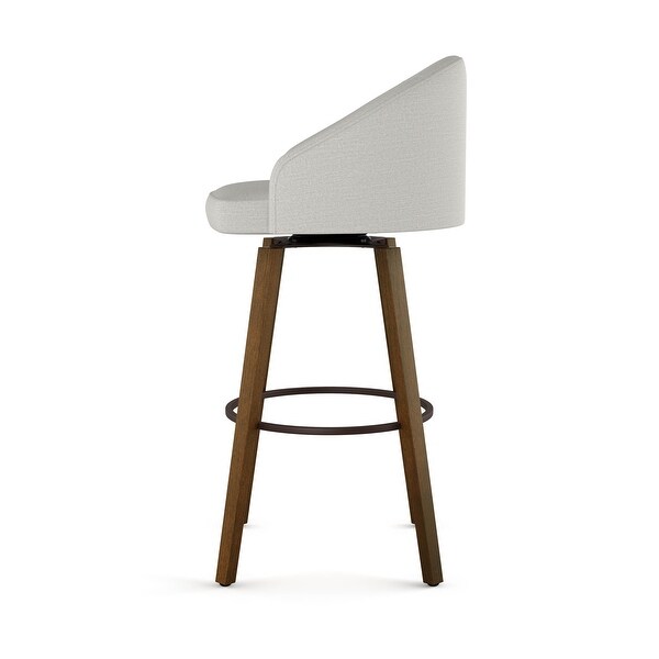 Amisco Foglia Swivel Counter and Bar Stool - Wooden Legs