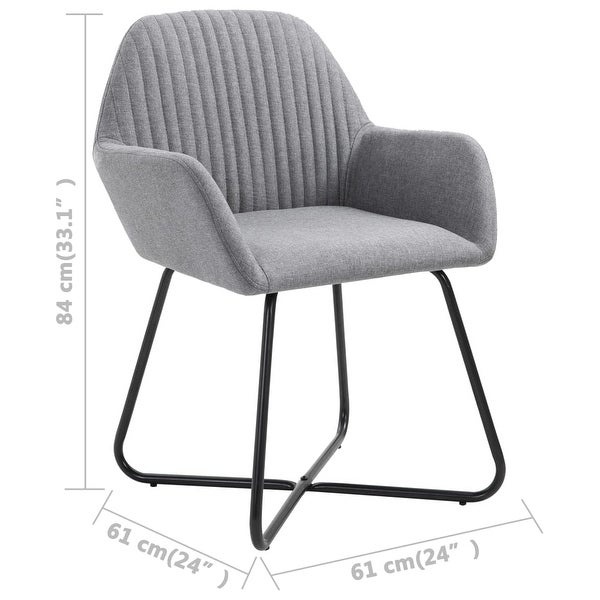 Dining Chairs 2 pcs Light Gray Fabric