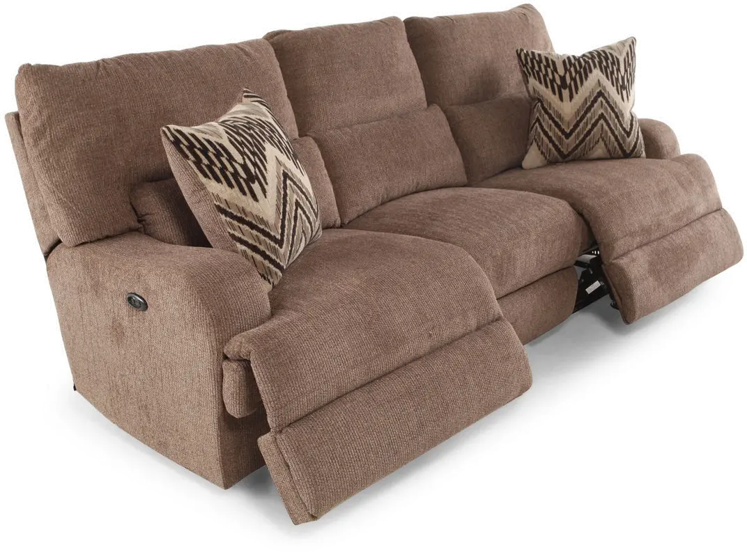 Brindle Brown Power Reclining Sofa