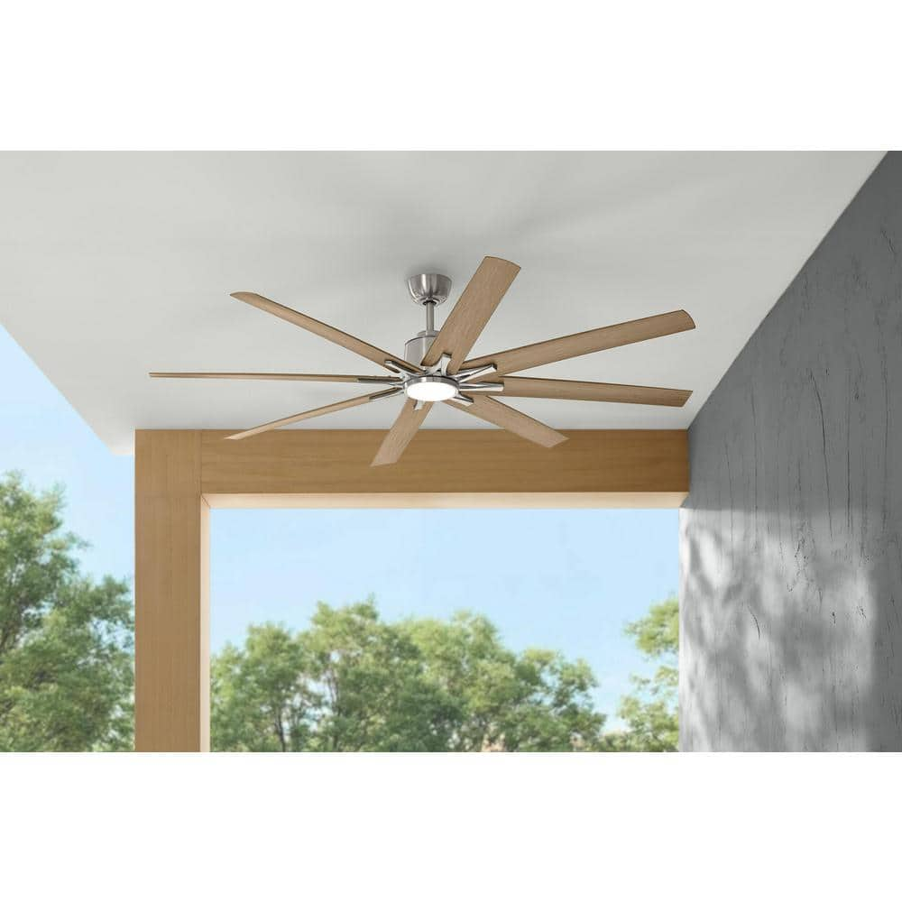 Home Decorators Collection Kensgrove II 72 in. IndoorOutdoor Integrated LED CCT Brushed Nickel Smart Ceiling Fan with Remote Powered by Hubspace N608-BN