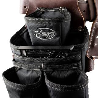 DEAD ON TOOLS Leather Hybrid Weather-Resistant Tool Belt with Suspenders in Black DO-HSR