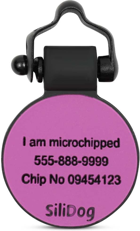 SiliDog The Silent Dog Tag Silicone Circle Personalized Dog and Cat ID Tag