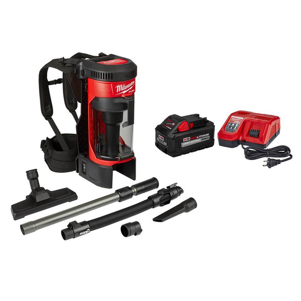 MW M18 FUEL 18-Volt Lithium-Ion Brushless 1 Gal. Cordless 3-in-1 Backpack Vacuum with 8.0 Ah Battery and Rapid Charger 0885-20-48-59-1880