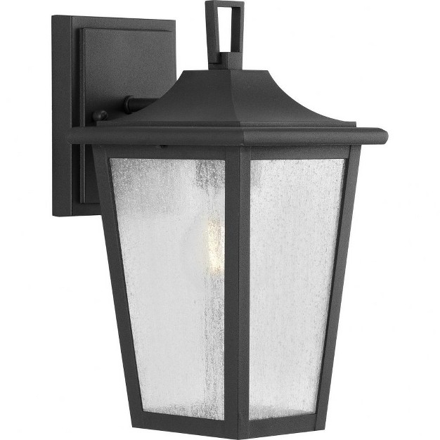 Progress Lighting Padgett 1 light Outdoor Wall Lantern In Textured Black With Clear Seeded Glass