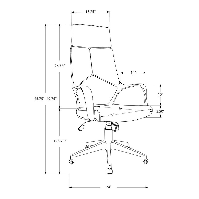 Monarch Pieced Executive High Back Office Chair