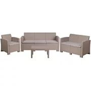 Flash Furniture Patio Couch， Loveseat， Chair and Coffee Table 4-piece Set