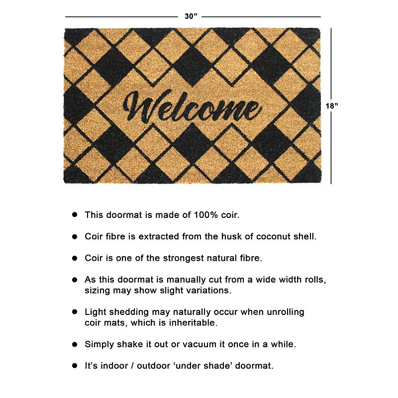 RugSmith Diamond Welcome Doormat - 18'' x 30''