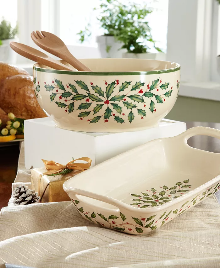 Lenox Holiday Salad Bowl and Serve Set 112 oz.